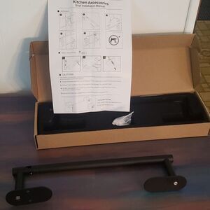 New in Box Black Brushed Metal 14.5" Towel Bar